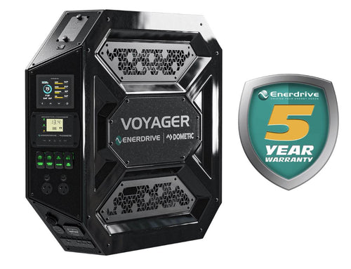 The VOYAGER ENERDRIVE Vehicle Canopy Off-Grid Power System 3000 Watt 100A Inverter-Charger 40A DC with 200ah Slim Battery