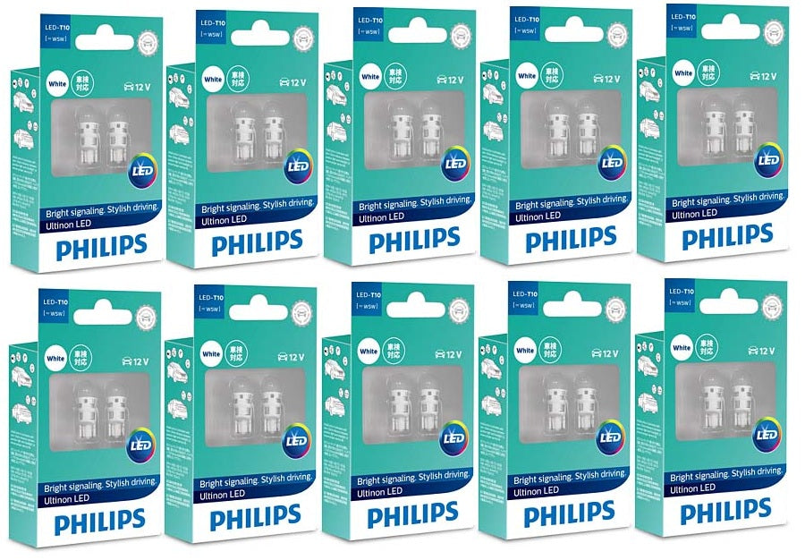 20 PCS PHILIPS Ultinon LED T10 W5W 6000K WHITE LIGHT PARKER REGO BULB Trade Pack