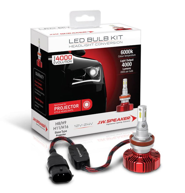 JW Speaker 4000 series 6000k white H8 H9 H11 H16 Projector Light LED Headlight K