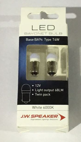 (PAIR) JW Speaker LED T4W BA9s 6000K White light Bulb for PARKER INTERIOR LIGHT