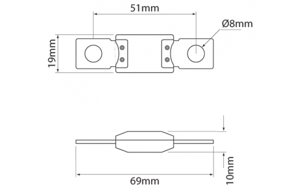 IONNIC AMG225 225A AMG Series Beige Bolt In Fuse