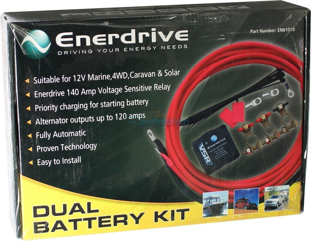 Enerdrive 12V Dual Battery VSR Isolator System 140 Amp DIY Kit