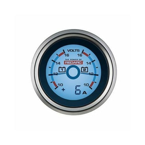 REDARC DUAL VOLTAGE 52MM GAUGE WITH OPTIONAL CURRENT DISPLAY G52-VVA