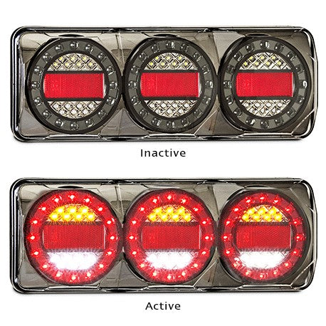 Pair LED Autolamps MaxiLampC3XRW3M 12-24 Volt Stop / Tail / Indicator and Revers