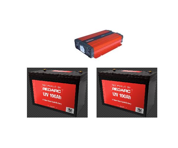 REDARC 1500W INVERTER + 2 x 100 ah Lithium Batteries