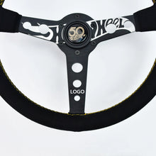 Tiypeor 50th anniversary black suede steering wheel for car