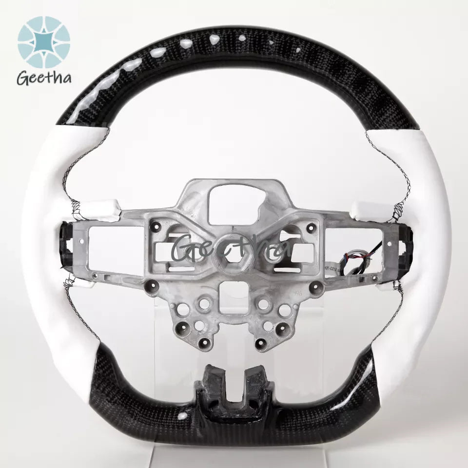 For Fancy Design LED Shift Light Racing Real Carbon Fiber Steering Wheel for Ford Mustang GT 2020 2018 2019 Car Steering Wheel
