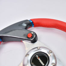 Tiypeor Universal 320MM PVC red car Steering Wheel with flat bracket