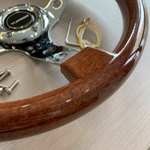 TIYPEOR Universal 14inch 350mm ABS Wood Style Vintage Classic Retro Steering Wheel