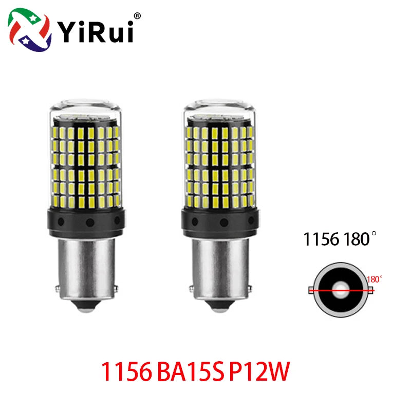 2pcs 12-48V New LED Bulbs 144smd Lamp Reverse Turn Signal Light BA15S P21W BAU15S PY21W 7440 W21W P21/5W 1157 BAY15D