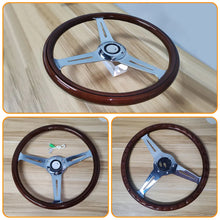 14inch 360mm Universal Retro Car Wood Film Steering Wheel Classic Vintage Wooden Sports Steering Wheel for Land rover defender
