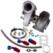 Turbo Kit 600+HP Racing High Performance GT45 T4 V-Band Universal Turbocharger 1.05 A/R + Oil Drain Feed & Return Line
