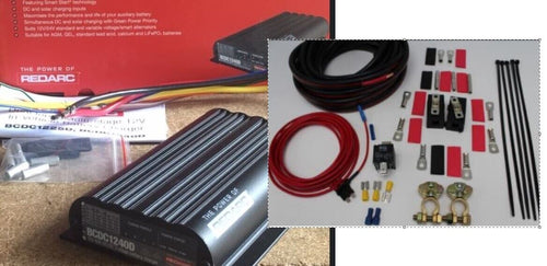 Redarc 12 Volt 40A DC to DC Vehicle Battery Charger + Wiring Kit BCDC1240D