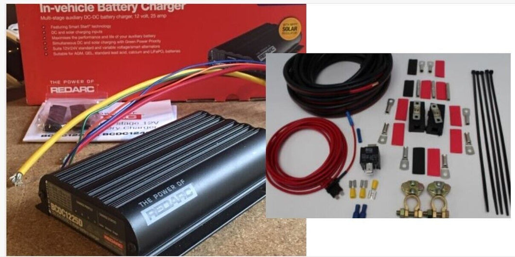 Redarc 12 Volt 25 Amp BCDC1225D DC to DC Battery Charger & Wiring Kit