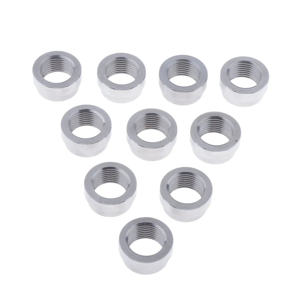10 Pcs M18x1.5 O2 Oxygen Sensor Stainless Steel Iron Weld On Bung Plug Stepped Nut Cap Kit For Lambda Sensor Oxygen Sensor