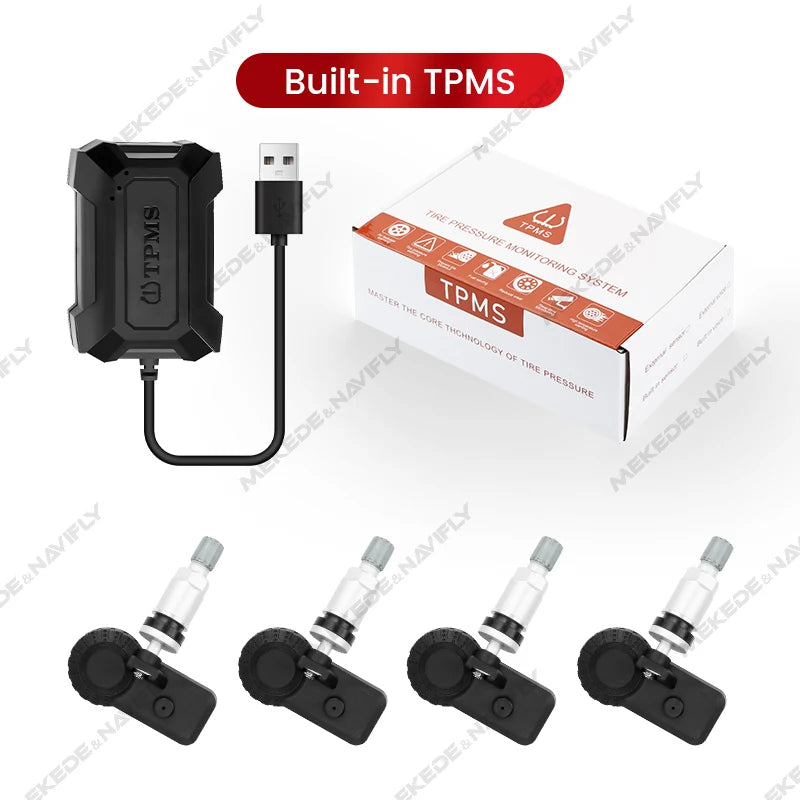 Built-in/External TPMS Car Tire Pressure Warning and Monitoring System with 4 Sensors Intelligent Tire Pressure Detection