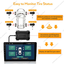Built-in/External TPMS Car Tire Pressure Warning and Monitoring System with 4 Sensors Intelligent Tire Pressure Detection
