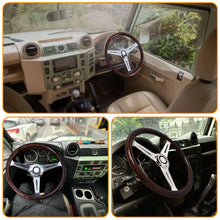 14inch 360mm Universal Retro Car Wood Film Steering Wheel Classic Vintage Wooden Sports Steering Wheel for Land rover defender