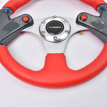 Tiypeor Universal 320MM PVC red car Steering Wheel with flat bracket