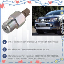 Fuel Rail High Pressure Sensor Regulator For Isuzu 4HK1 6HK1 Engine Mitsubishi L200 Pickup 2.5 D TD 499000-6160 6160