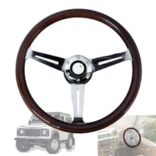 14inch 360mm Universal Retro Car Wood Film Steering Wheel Classic Vintage Wooden Sports Steering Wheel for Land rover defender