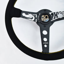 Tiypeor 50th anniversary black suede steering wheel for car