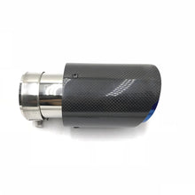 One Piece Single Glossy Carbon Fiber Car Back Muffler Pipe Coated Blue Stainless Steel Car Exhaust Tip For Ak For BMW