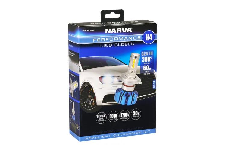 Narva H4 LED Headlight Globes Performance Kit GEN III H4 12/24V 18444