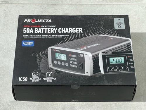 Projecta 12V Auto 50 Amp 7 Stage Battery Charger Multi Chemistry Lithium IC50