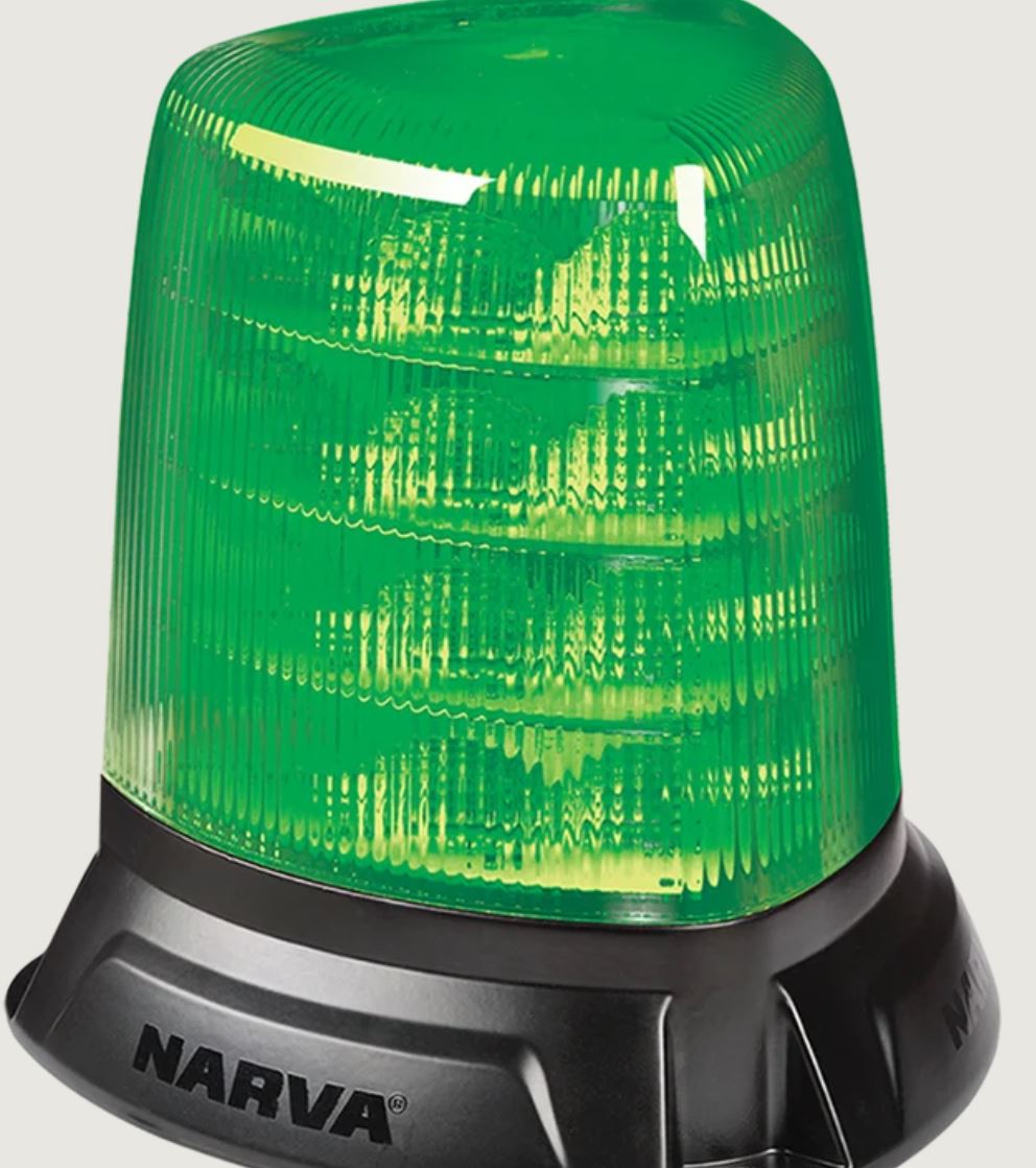 Narva 85620G AeroTech HD Green LED Strobe Rotator – Flange Mount, 10-33V, IP69K