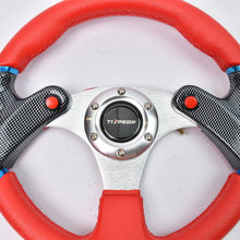 Tiypeor Universal 320MM PVC red car Steering Wheel with flat bracket