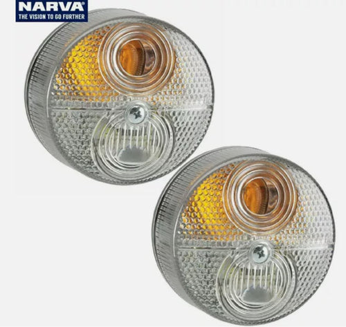 2x Narva Front Indicator/Park Lamp 80mm | 12/24V | No Bulbs Included | 87280