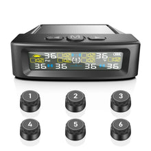 Tire Pressure Monitoring Tire Temperature Monitoring Automatic Safety Alarm System Solar Power Truck RV TPMS 6 Sensor