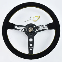 Tiypeor 50th anniversary black suede steering wheel for car