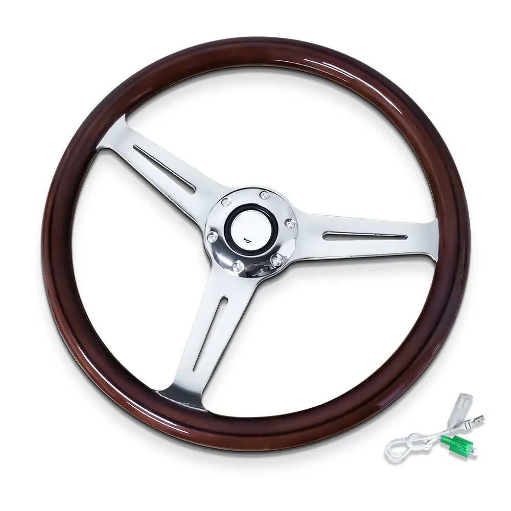 14inch 360mm Universal Retro Car Wood Film Steering Wheel Classic Vintage Wooden Sports Steering Wheel for Land rover defender