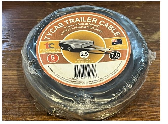 Tycab ATC5903-BK 5 Core Trailer Cable 2.5mm – 7.5m Roll