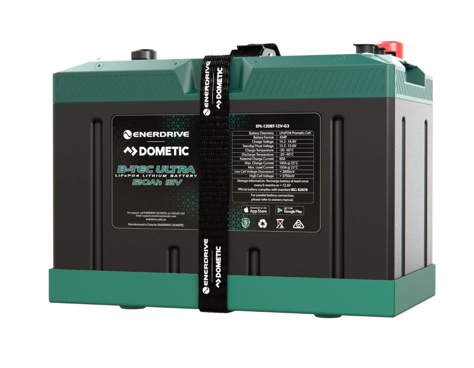 B-TEC ULTRA 12V 120Ah Lithium Battery – IP67 Waterproof | Enerdrive Dometic - EPL-120BT-12V-G3