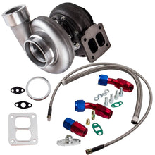 Turbo Kit 600+HP Racing High Performance GT45 T4 V-Band Universal Turbocharger 1.05 A/R + Oil Drain Feed & Return Line