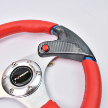 Tiypeor Universal 320MM PVC red car Steering Wheel with flat bracket