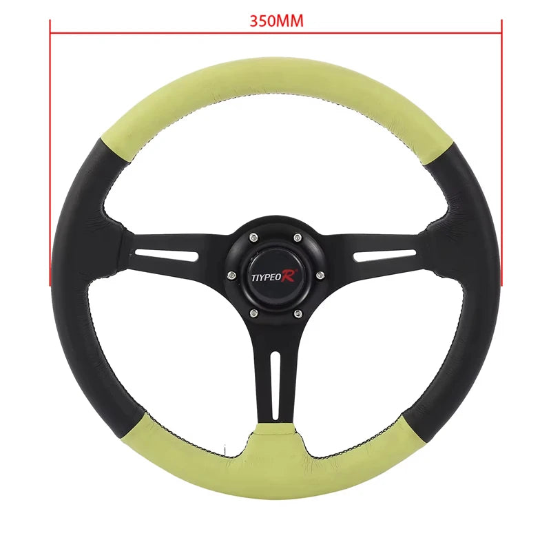 Green and stylish universal steering wheel for automobiles 350mm steering wheel