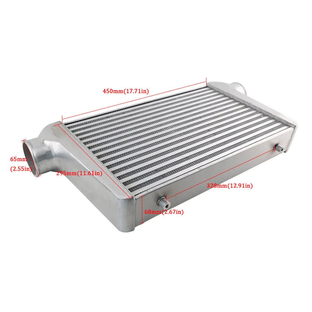 Universal Aluminum Intercooler oversize 450 X 300 X 65mm Inlet/Outlet 2.5