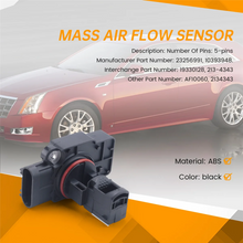 Mass Air Flow Sensor Meter MAF Sensor for Chevy Avalanche Cadillac CTS Escalade 2009-2012 23256991 10393948