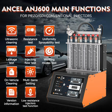 ANCEL ANJ600 GDI Piezo 220V 6 Cylinder Ultrasonic Wave Fuel Injector Cleaner Machine Tester Use for Car Motorcycle Cleaning Mach