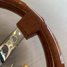 TIYPEOR Universal 14inch 350mm ABS Wood Style Vintage Classic Retro Steering Wheel