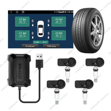 Built-in/External TPMS Car Tire Pressure Warning and Monitoring System with 4 Sensors Intelligent Tire Pressure Detection