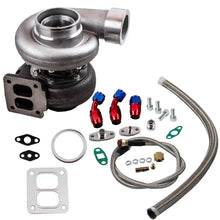 Turbo Kit 600+HP Racing High Performance GT45 T4 V-Band Universal Turbocharger 1.05 A/R + Oil Drain Feed & Return Line