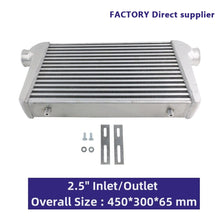 Universal Aluminum Intercooler oversize 450 X 300 X 65mm Inlet/Outlet 2.5" Tube & Fin front mount