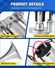 Universal 600DB Loud AAZRZRZ Car Air Horn 12V Metal Double Tubes Air Horn Car Truck Train Moto Lorry RV Boat