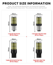 2pcs 12-48V New LED Bulbs 144smd Lamp Reverse Turn Signal Light BA15S P21W BAU15S PY21W 7440 W21W P21/5W 1157 BAY15D