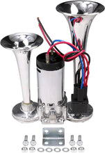 Universal 600DB Loud AAZRZRZ Car Air Horn 12V Metal Double Tubes Air Horn Car Truck Train Moto Lorry RV Boat